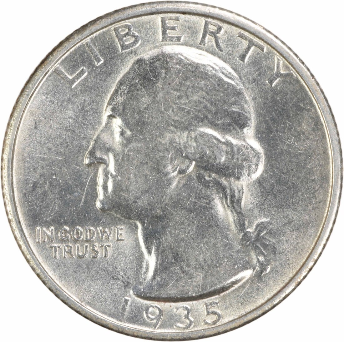 1935-S Washington Silver Quarter AU Uncertified 90% Silver: 1935-S Washington Silver Quarter AU Uncertified 90% Silver This 1935-S Washington Silver Quarter is a remarkable piece of American numismatic history. Struck in San Francisco, this coin features the i