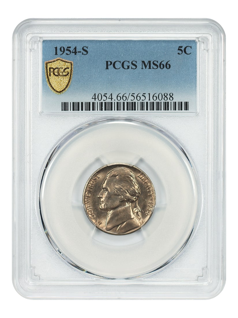 1954 San Francisco Jefferson Nickel PCGS MS66 Five Cent Coin (1 of 4)