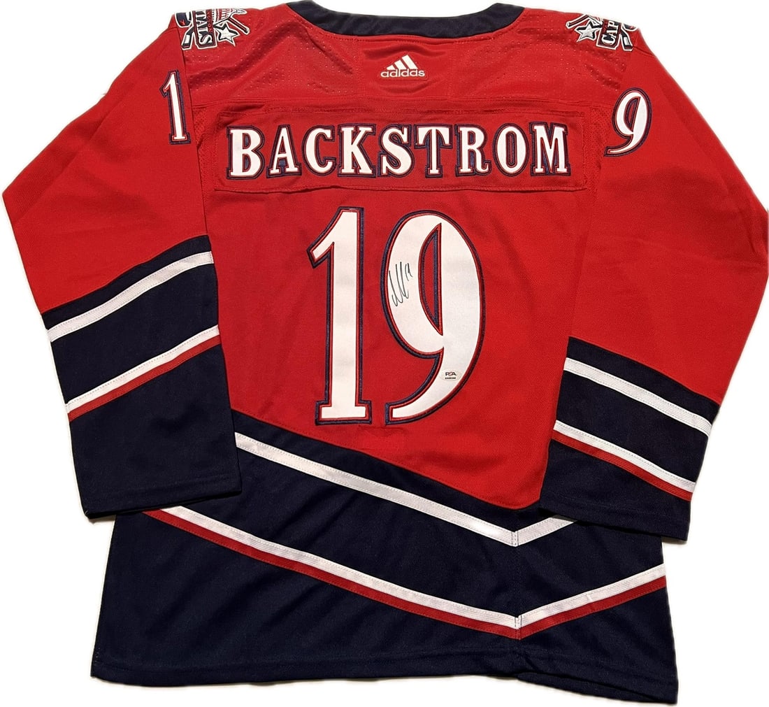 Nicklas Backstrom Autographed Jersey PSA/DNA Washington Capitals: Nicklas Backstrom Autographed Jersey PSA/DNA Washington Capitals This is an original stitched hockey jersey autographed by Nicklas Backstrom of the Washington Capitals. The signature has been authenti