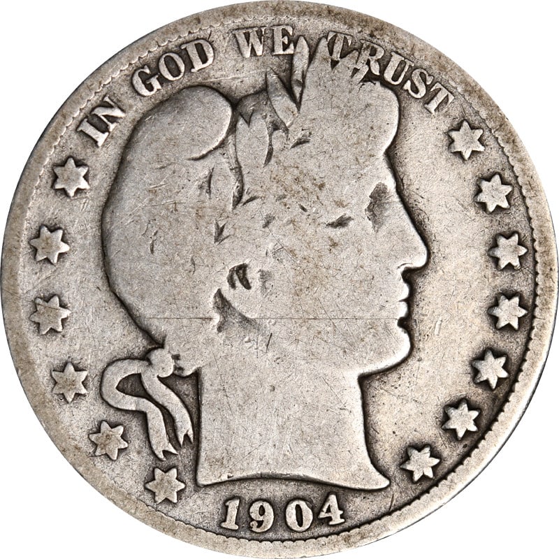 1904 San Francisco Barber Silver Half Dollar United States Coin (1 of 2)