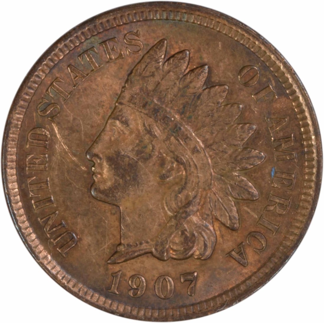 1907 Indian Head Cent Uncirculated Choice BU Copper Coin Uncertified (1 of 2)