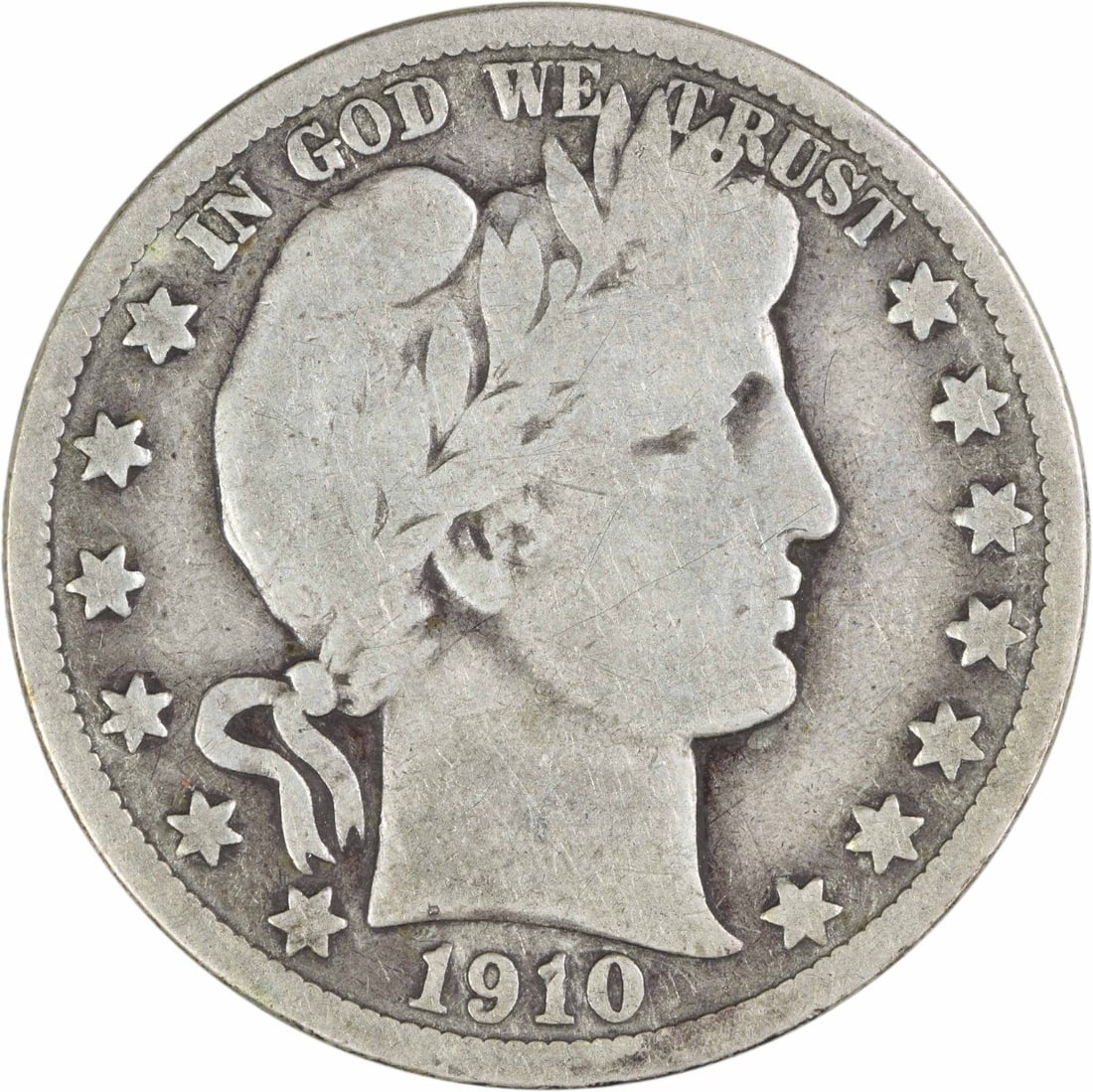 1910 United States 50C Barber Half Dollar VG Grade Philadelphia Uncertified (1 of 2)