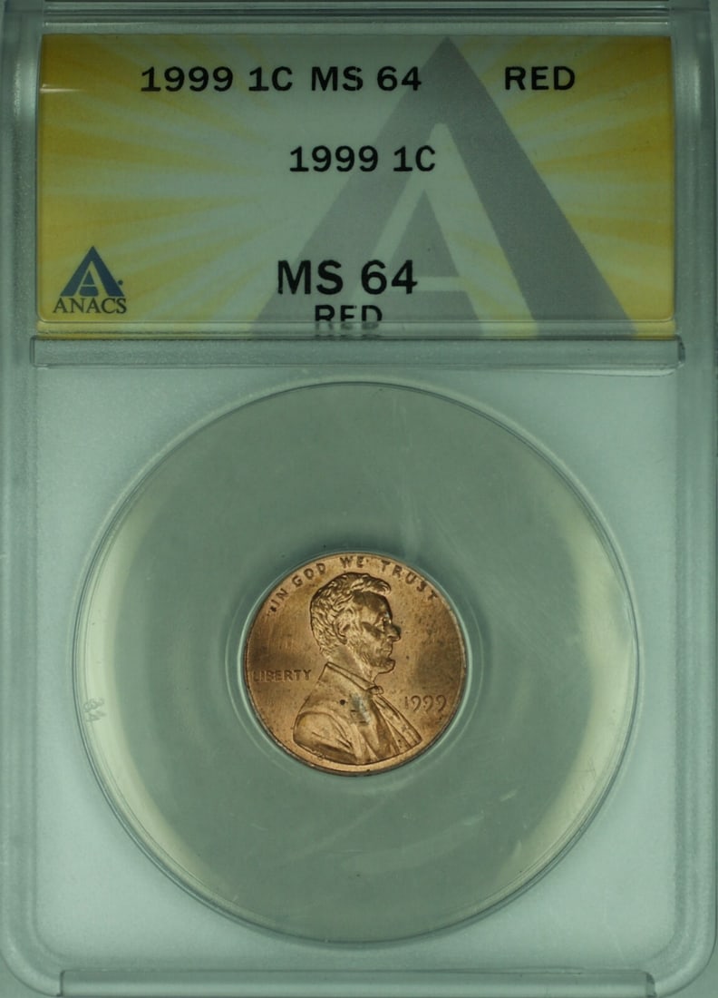 1999 Wide AM Lincoln Memorial Cent ANACS MS64 Red Certified (1 of 3)