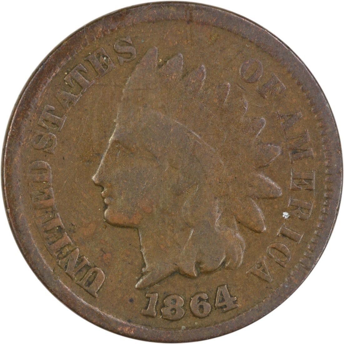 1864 Indian Head Cent G Uncertified Philadelphia Mint: 1864 Indian Head Cent G Uncertified Philadelphia Mint This 1864 Indian Cent features a design by James Barton Longacre and is a notable piece of American numismatic history. Struck in Philadelphia, th