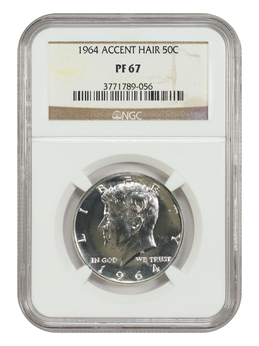 NGC PR67 1964 Kennedy Half Dollar Accented Hair Variety Coin (1 of 6)