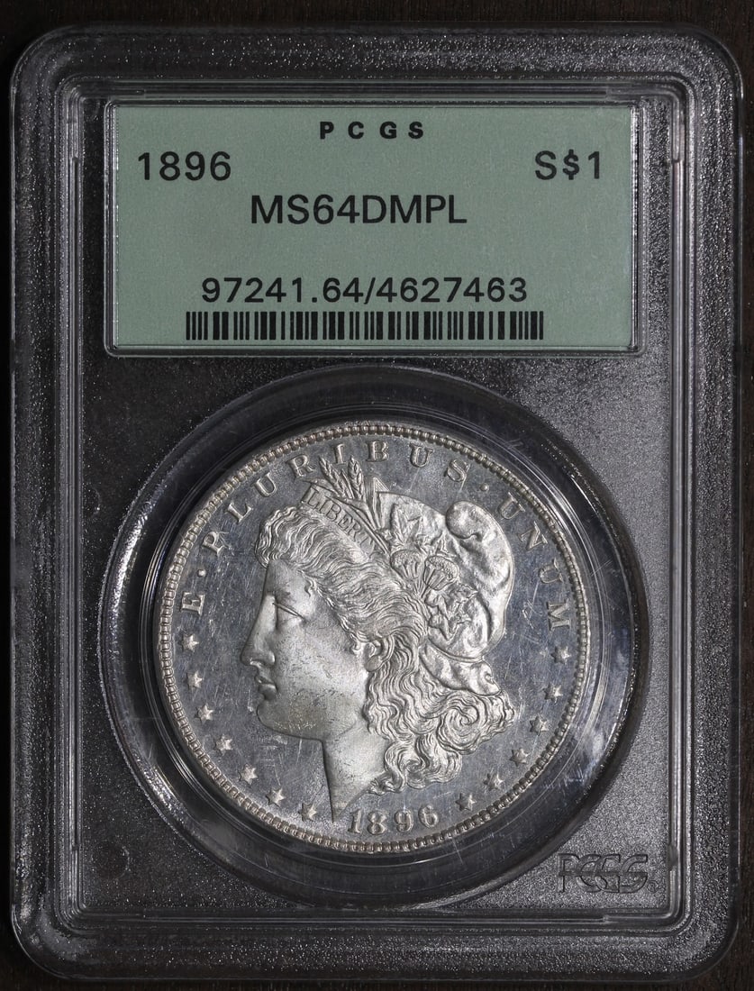 PCGS MS64 DMPL 1896 Morgan Dollar Deep Mirror Proof-Like Silver Coin (1 of 4)