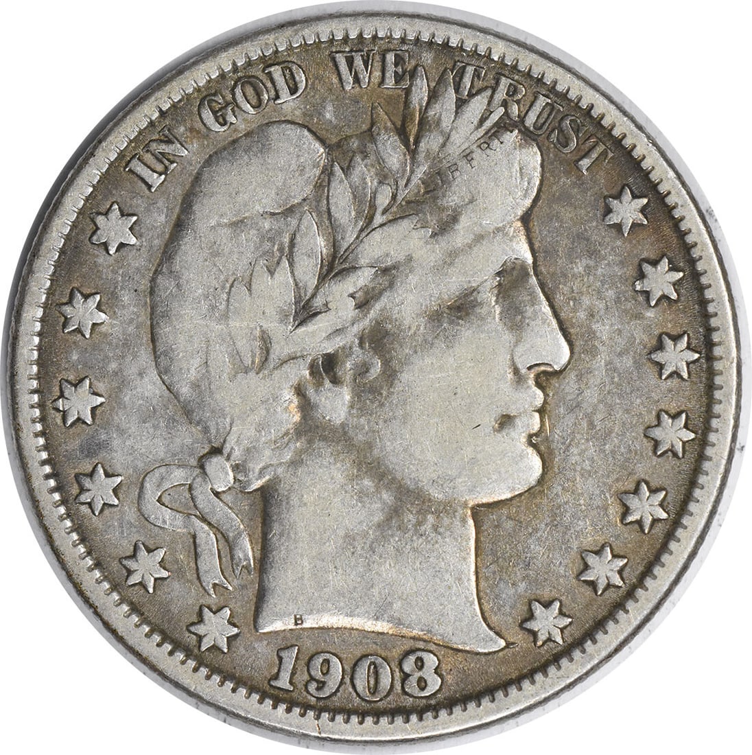 1908-O Barber Silver Half Dollar 50C VF Uncertified New Orleans Coin (1 of 2)