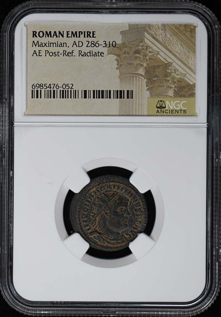 NGC Certified Roman Empire AE Post-Reform Radiate Coin Maximian AD 286-310 (1 of 2)