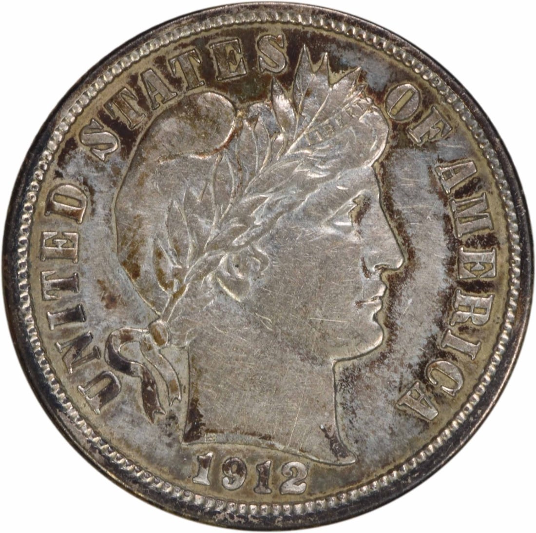 1912 Barber Silver Dime AU Uncertified 10C Philadelphia Mint (1 of 2)