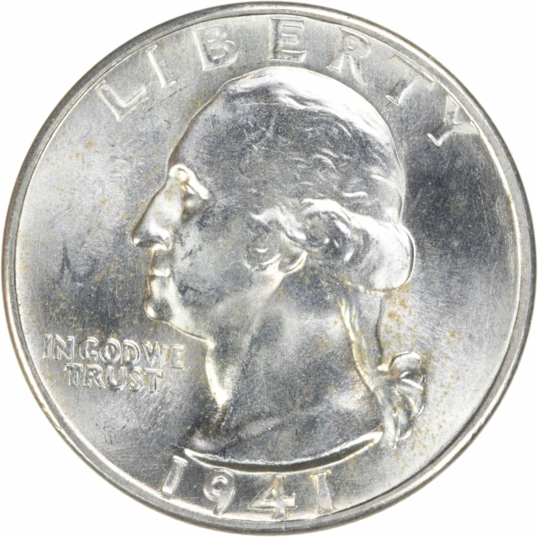 Choice BU Plus 1941-D Silver Washington Quarter Uncertified: Choice BU Plus 1941-D Silver Washington Quarter Uncertified This 1941-D Washington Quarter is composed of silver and originates from the United States. The coin is uncirculated, graded as Choice BU+, 