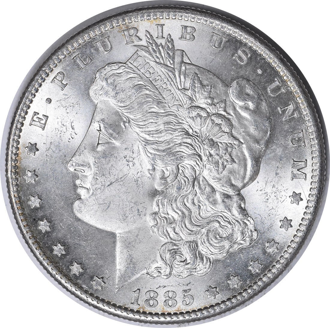 Uncirculated 1885 S Morgan Silver Dollar Choice BU Uncertified: Uncirculated 1885 S Morgan Silver Dollar Choice BU Uncertified This is an 1885-S Morgan Silver Dollar from the United States, featuring the San Francisco mint mark. The coin is composed of silver and 
