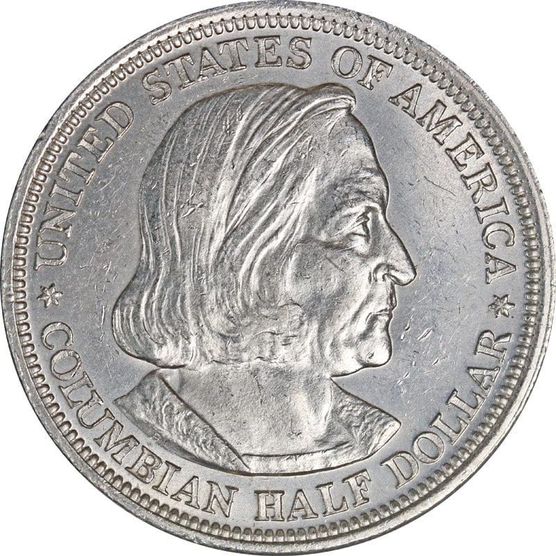 1893 United States Silver Columbian Commemorative Half Dollar Coin: 1893 United States Silver Columbian Commemorative Half Dollar Coin This is an 1893 Columbian Commemorative Half Dollar coin from the United States. Crafted in silver with a fineness of 0.9, the coin i