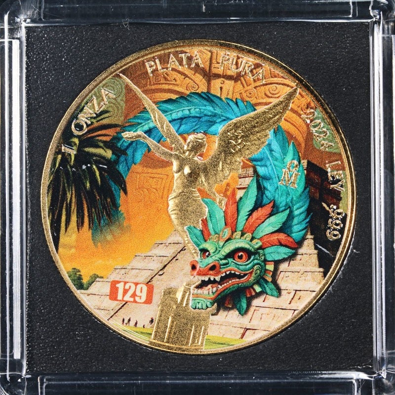 2024 Mexico 1oz Silver Libertad Golden Aztec Dragon Coin Uncirculated: 2024 Mexico 1oz Silver Libertad Golden Aztec Dragon Coin Uncirculated Experience the stunning 2024 Mexico 1 Ounce Silver Libertad Golden Aztec Dragon Edition. This exquisite coin features remarkable e