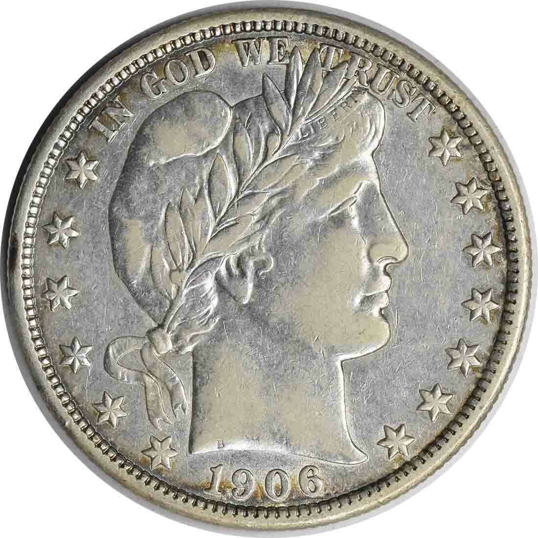 1906-D Barber Silver Half Dollar 50C AU Uncertified Coin (1 of 2)