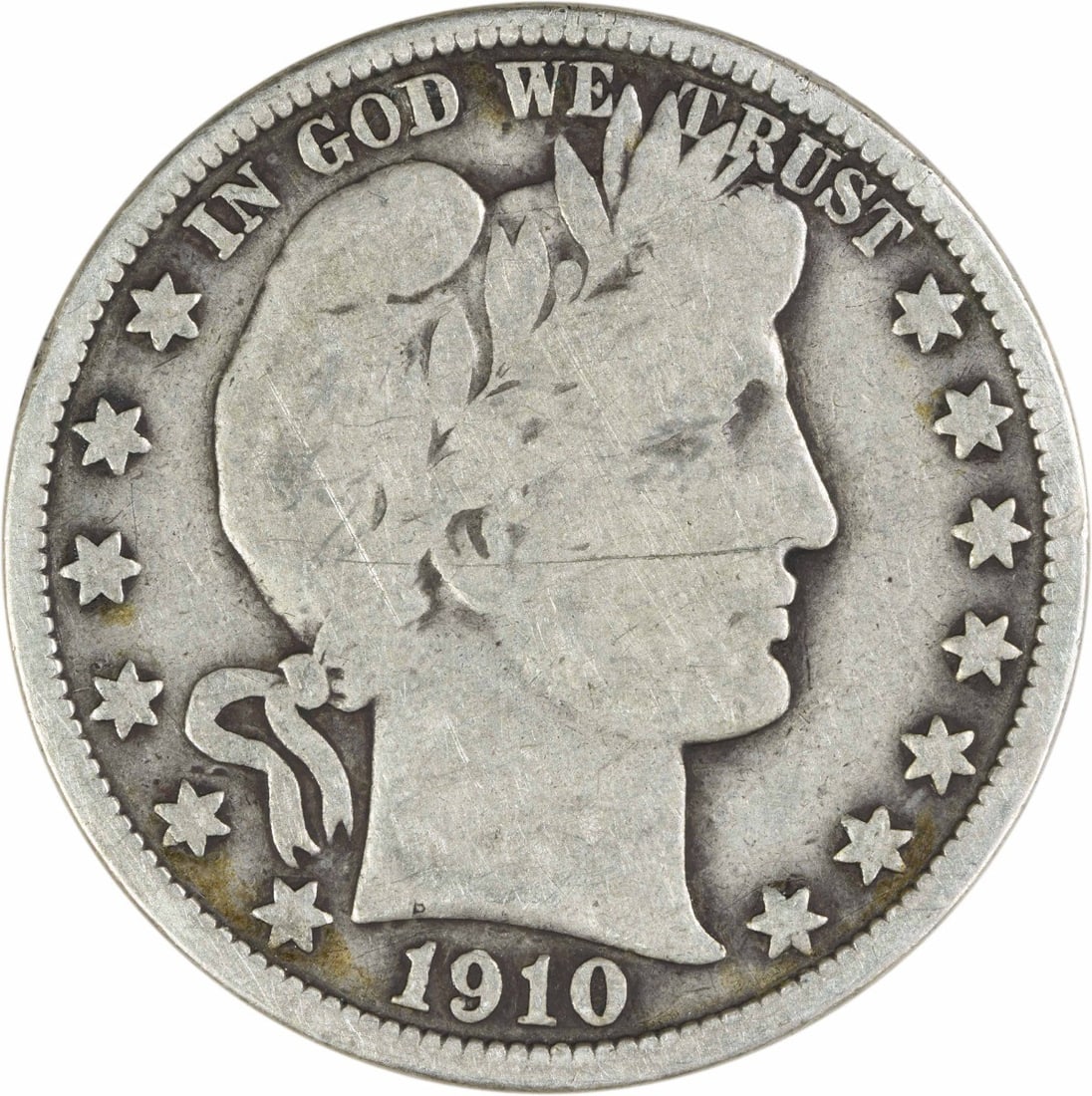 1910 Barber Half Dollar 90 Percent Silver Uncertified VG Philadelphia (1 of 2)