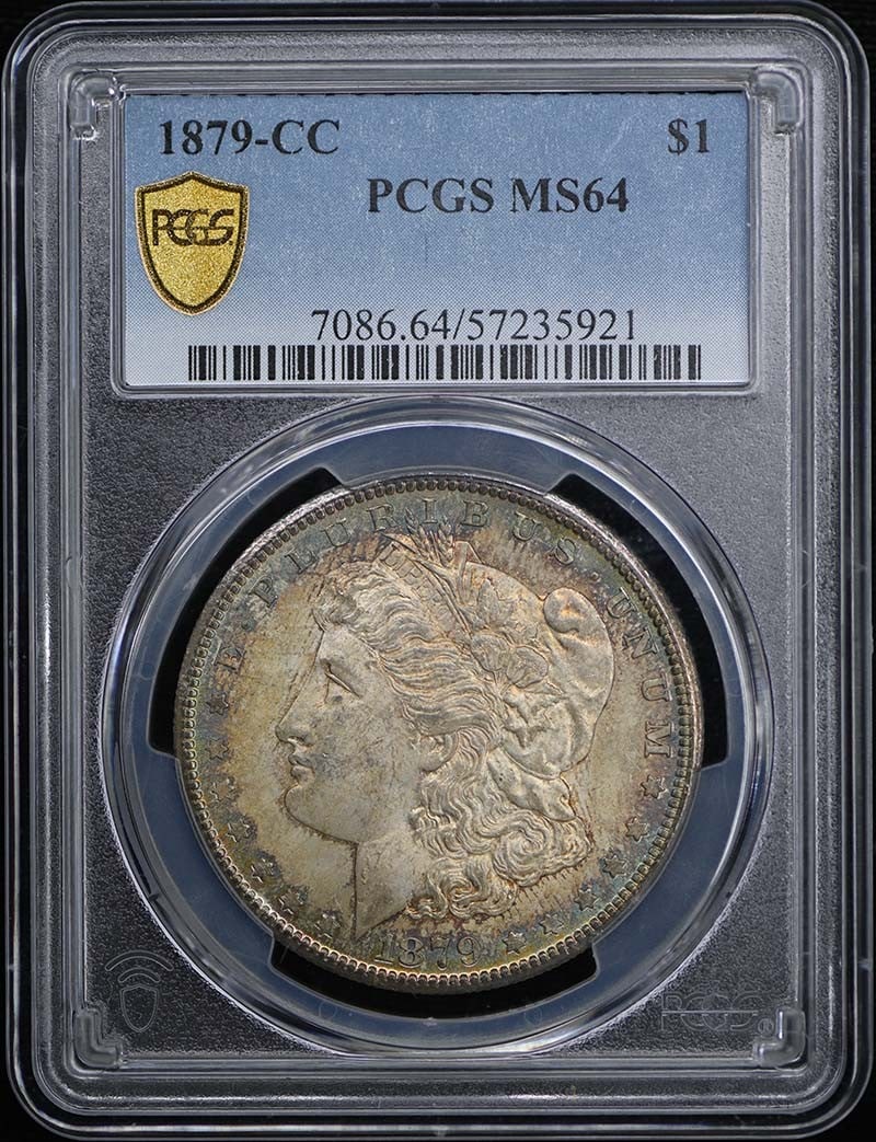 1879 Carson City Morgan Dollar PCGS MS64 Certified Coin: 1879 Carson City Morgan Dollar PCGS MS64 Certified Coin This stunning 1879-CC Morgan Dollar is certified by PCGS with a grade of MS64, showcasing its exceptional quality and detail. Struck in Carson C