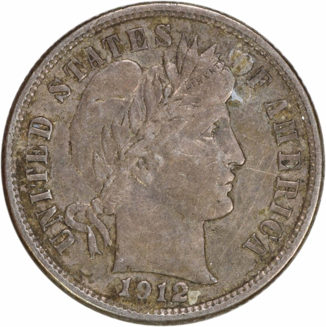 1912-D Barber Silver Dime AU Uncertified 10C Coin (1 of 2)
