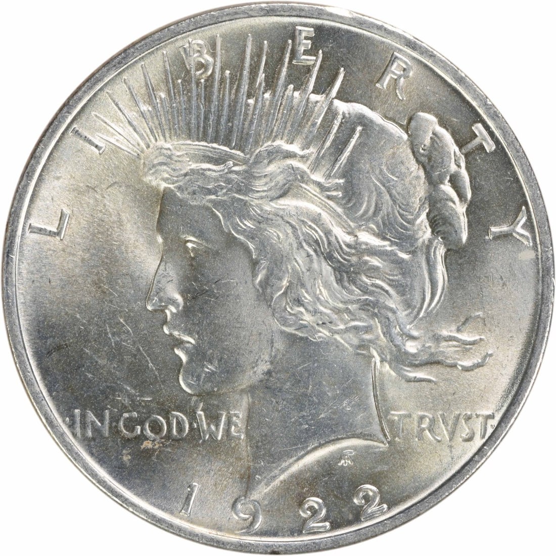 1922 Peace Silver Dollar Choice BU Uncertified Coin: 1922 Peace Silver Dollar Choice BU Uncertified Coin This 1922 Peace Silver Dollar is a stunning example of U.S. numismatic history, showcasing a beautiful design that embodies peace and prosperity. It