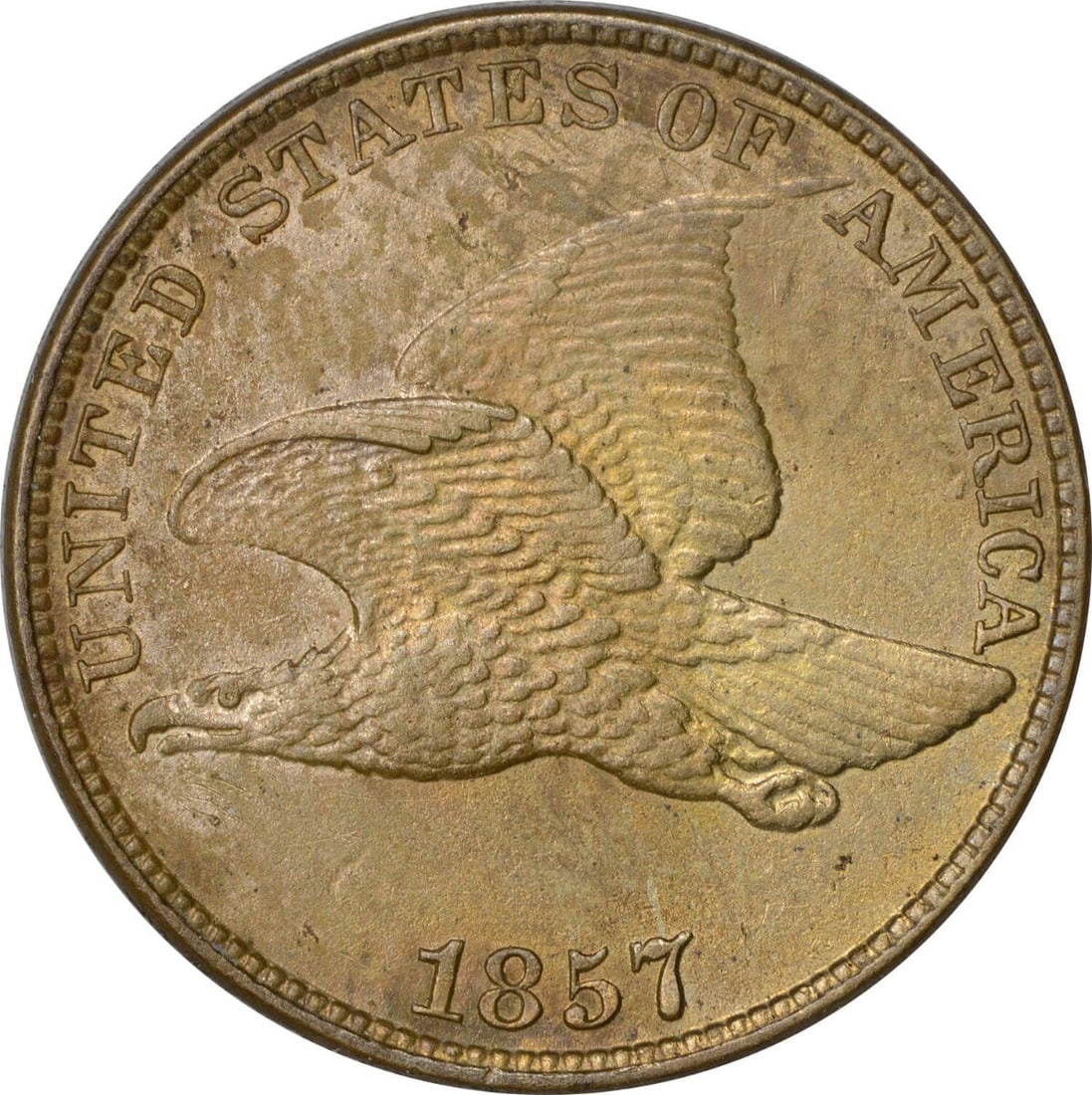 1857 Flying Eagle Cent Uncertified BU++ Copper Coin (1 of 2)