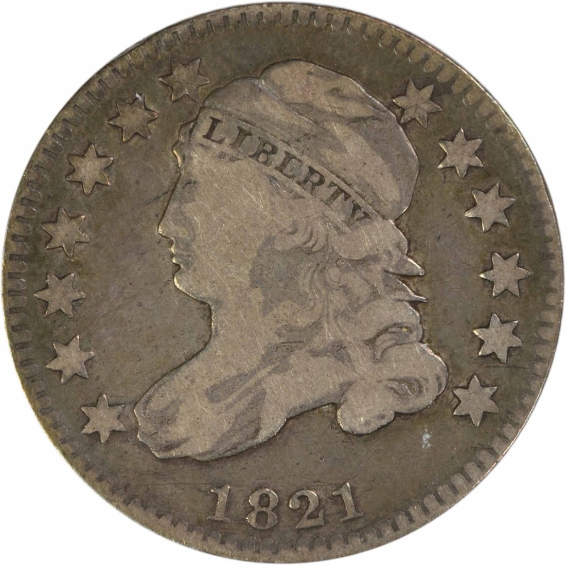 1821 Capped Bust Dime Small Date Philadelphia Uncertified Fine Grade (1 of 2)