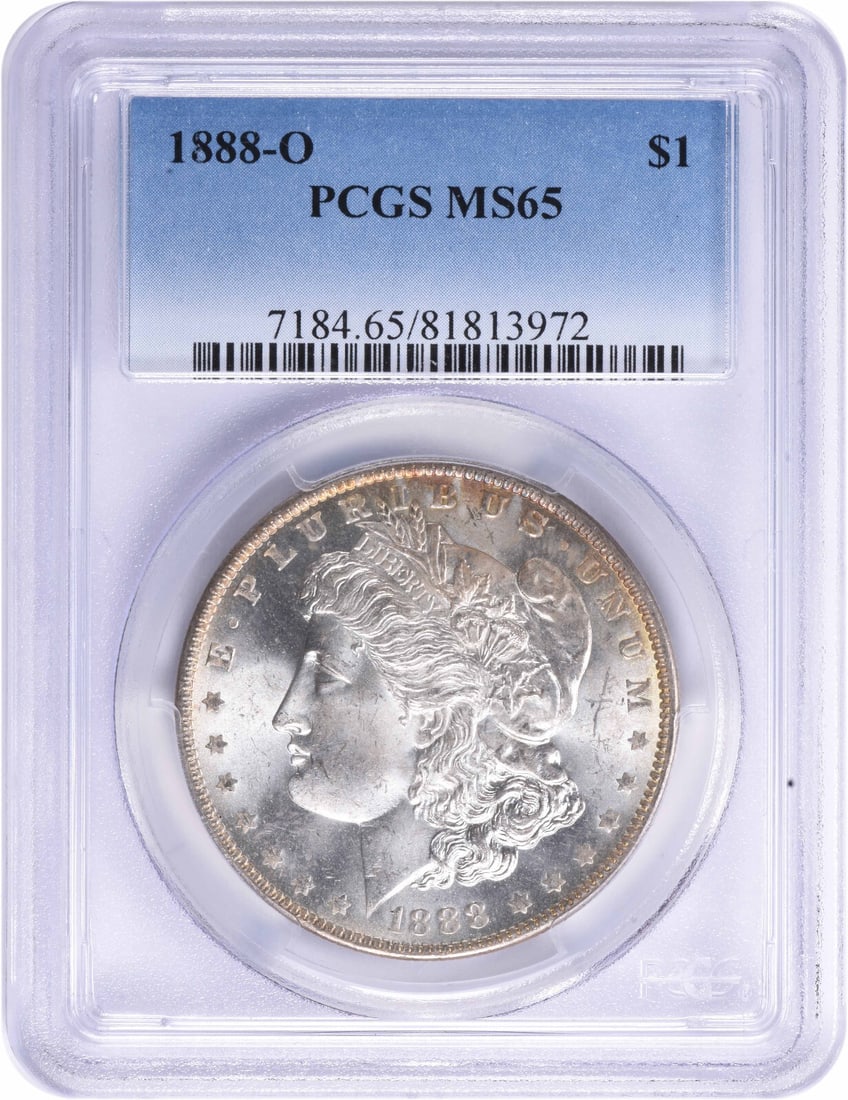 1888-O Morgan Silver Dollar MS65 PCGS Uncirculated Coin: 1888-O Morgan Silver Dollar MS65 PCGS Uncirculated Coin This 1888-O Morgan Silver Dollar is a stunning piece of numismatic history, graded MS65 by PCGS. Struck in uncirculated condition at the New Orl