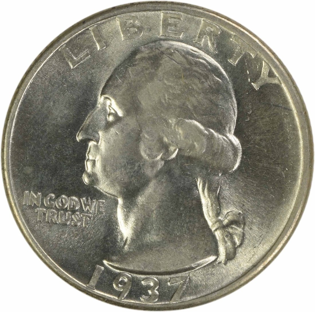 1937 Silver 25C Washington Quarter Brilliant Uncirculated Uncertified (1 of 2)