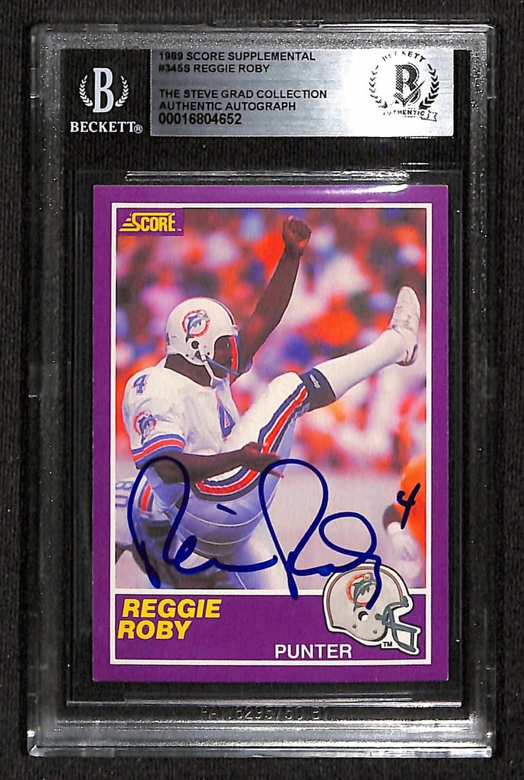 Reggie Roby Signed 1989 Score Supplemental #345S Card Beckett Authenticated (1 of 1)