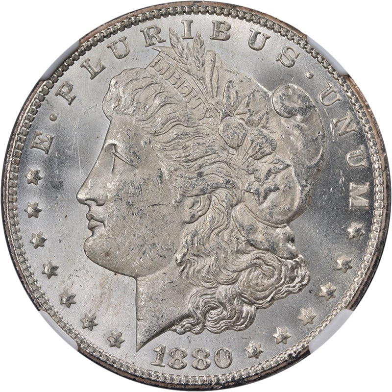 NGC MS62 1880 Over 79 Carson City Morgan Dollar VAM 4 Reverse 78 (1 of 4)