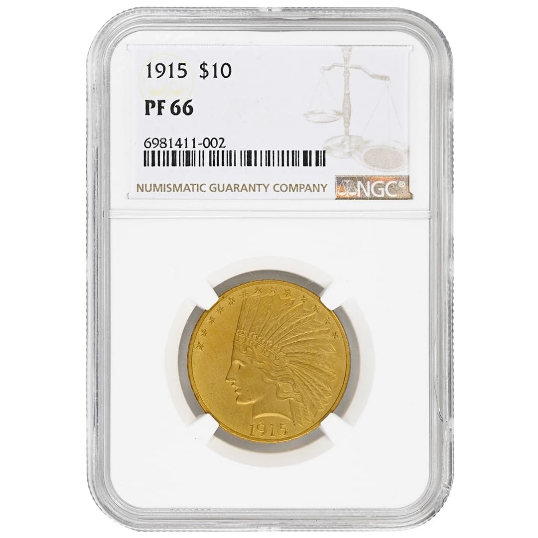 NGC Certified PF66 1915 Indian $10 Gold Proof Coin Rare Philadelphia Issue (1 of 2)