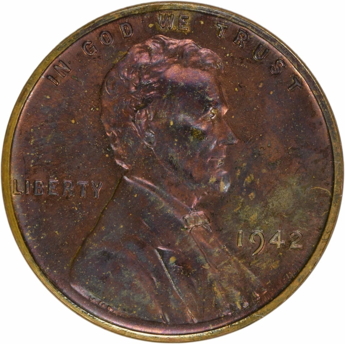 1942 Lincoln Wheat Cent Choice Proof Uncertified Copper Coin (1 of 2)