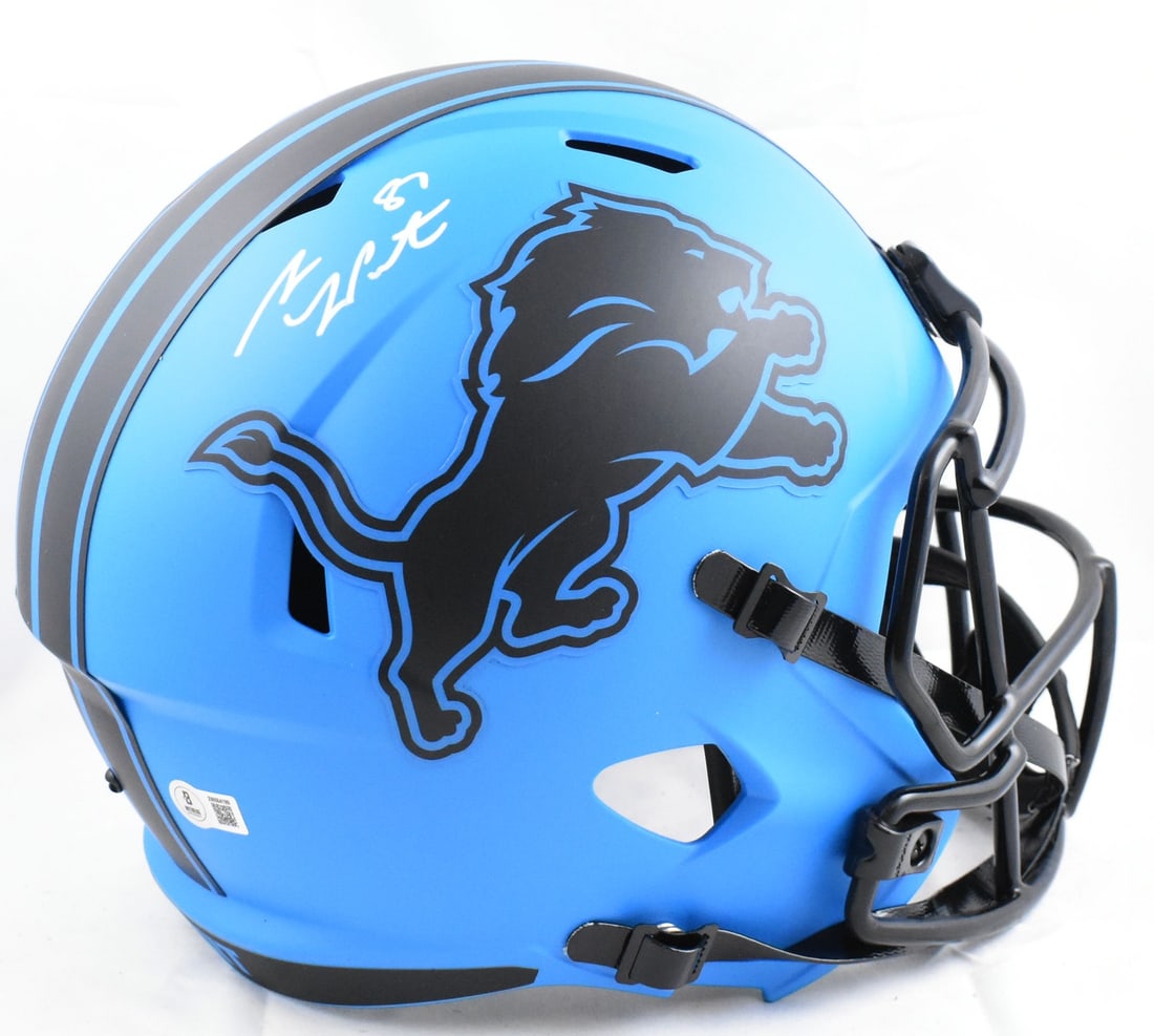 Detroit Lions Full Size Rave Speed Helmet Signed by Sam LaPorta Beckett W Hologram: Detroit Lions Full Size Rave Speed Helmet Signed by Sam LaPorta Beckett W Hologram This is an original Detroit Lions full-size Rave Speed helmet autographed by Sam LaPorta. The helmet is pre-owned and