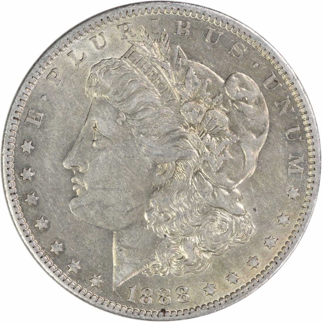 AU Grade 1888 New Orleans Morgan Dollar Uncertified Silver Coin (1 of 2)