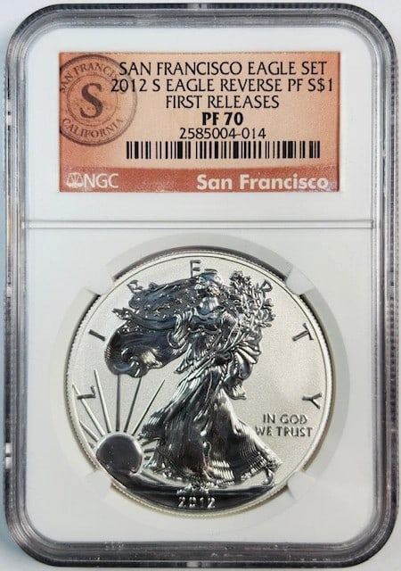 2012 Silver Proof Eagle Dollar NGC PF70 Reverse Proof First Releases (1 of 2)