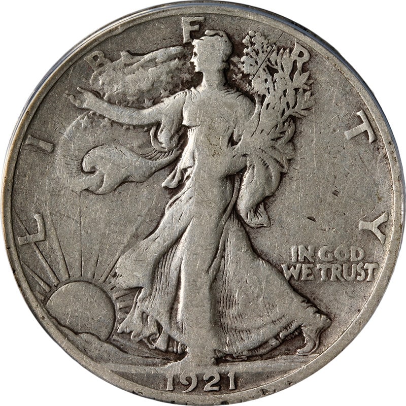 1921-S Silver Walking Liberty Half Dollar ANACS F12 Details Certified: 1921-S Silver Walking Liberty Half Dollar ANACS F12 Details Certified This 1921-S Walking Liberty Half Dollar, certified by ANACS with an F12 Details grade, features attractive eye appeal and a strong