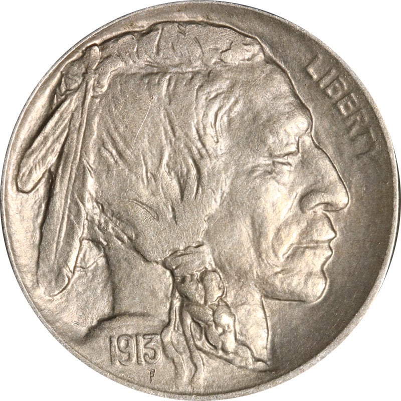 1913 D Mint Buffalo Nickel Type 1 United States Coin: 1913 D Mint Buffalo Nickel Type 1 United States Coin This is a 1913-D Type 1 Buffalo Nickel from the United States. The coin is circulated and made of nickel with a fineness of 0.9. It is uncertified 