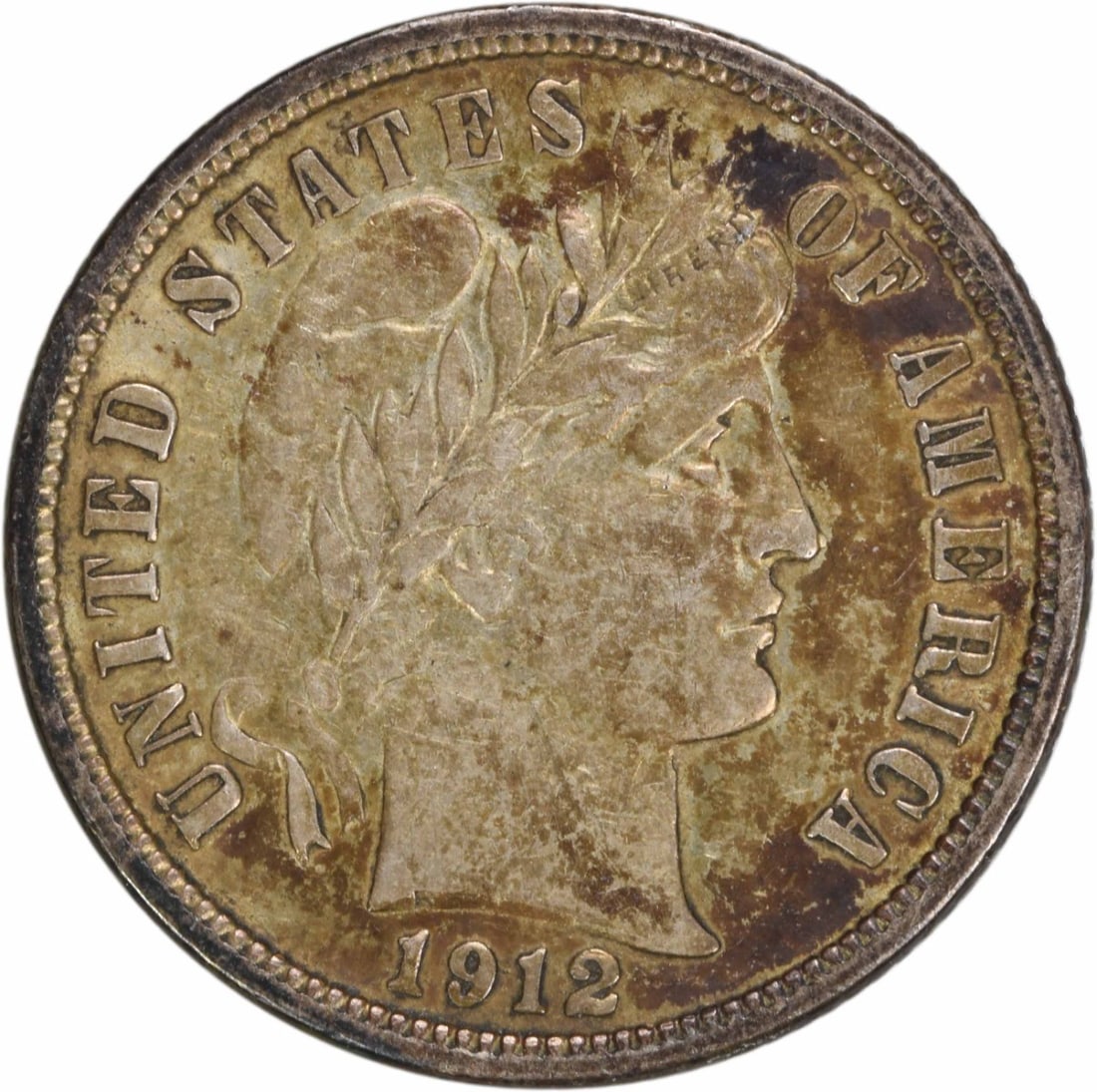1912-D Barber Silver Dime AU Uncertified 10C Coin (1 of 2)