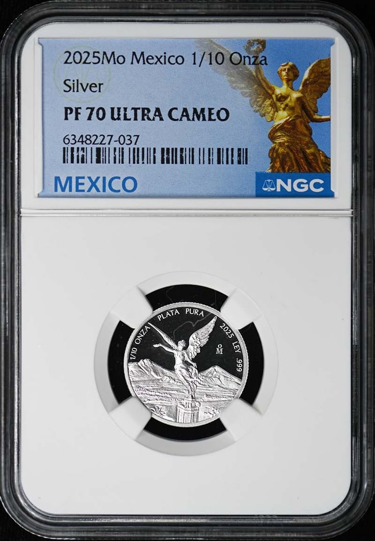 2025 Mexican 1/10 Onza Silver Libertad NGC PR70 Ultra Cameo Limited 1500 Minted: 2025 Mexican 1/10 Onza Silver Libertad NGC PR70 Ultra Cameo Limited 1500 Minted This is a 2025 Mo Mexico 1/10 Onza Libertad silver coin, certified by NGC with a Proof 70 Ultra Cameo (PF70UC) grade. Th