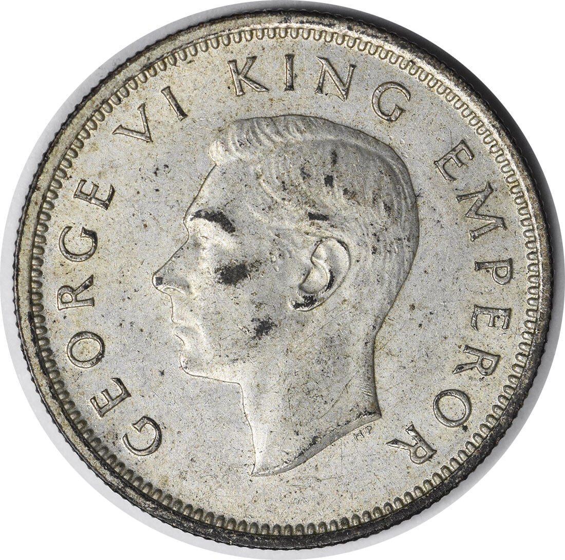 1942 New Zealand One Shilling KM9 About Uncirculated Uncertified Coin (1 of 2)