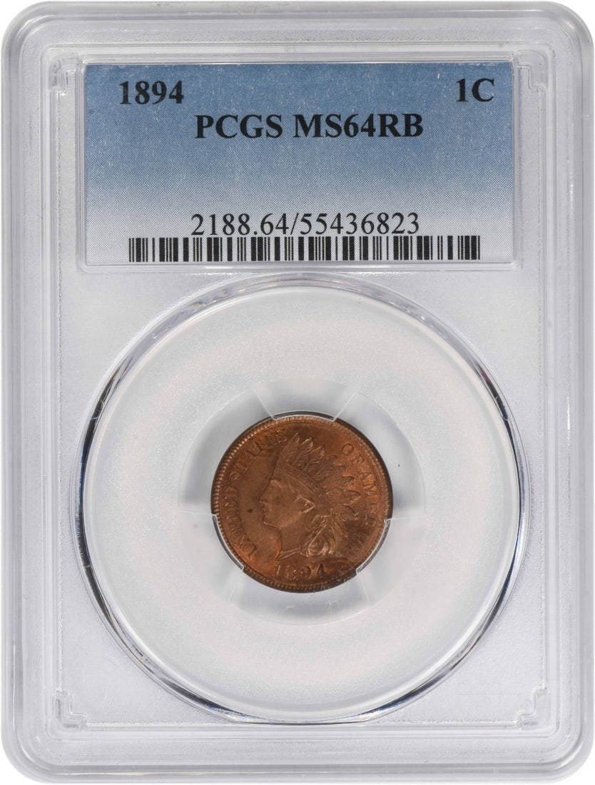Indian Head Small Cent 1894 MS64RB Certified by PCGS (1 of 2)