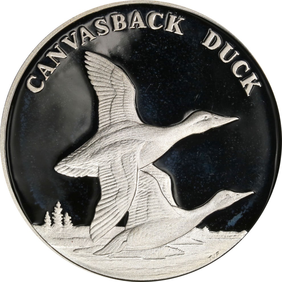 Canvasback Duck Silver Proof Medal 2003 National Wildlife Refuge System OGP COA (1 of 3)