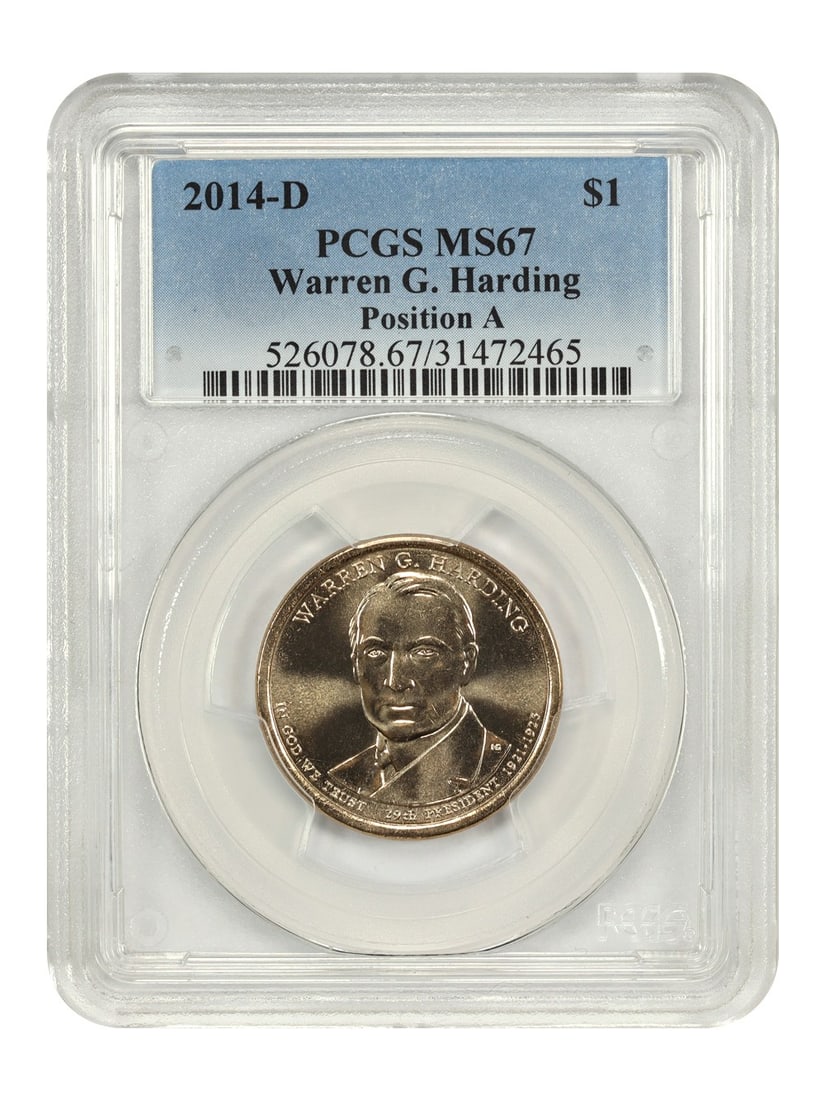 PCGS MS67 2014-D Position A Warren G. Harding Presidential Dollar Coin (1 of 4)
