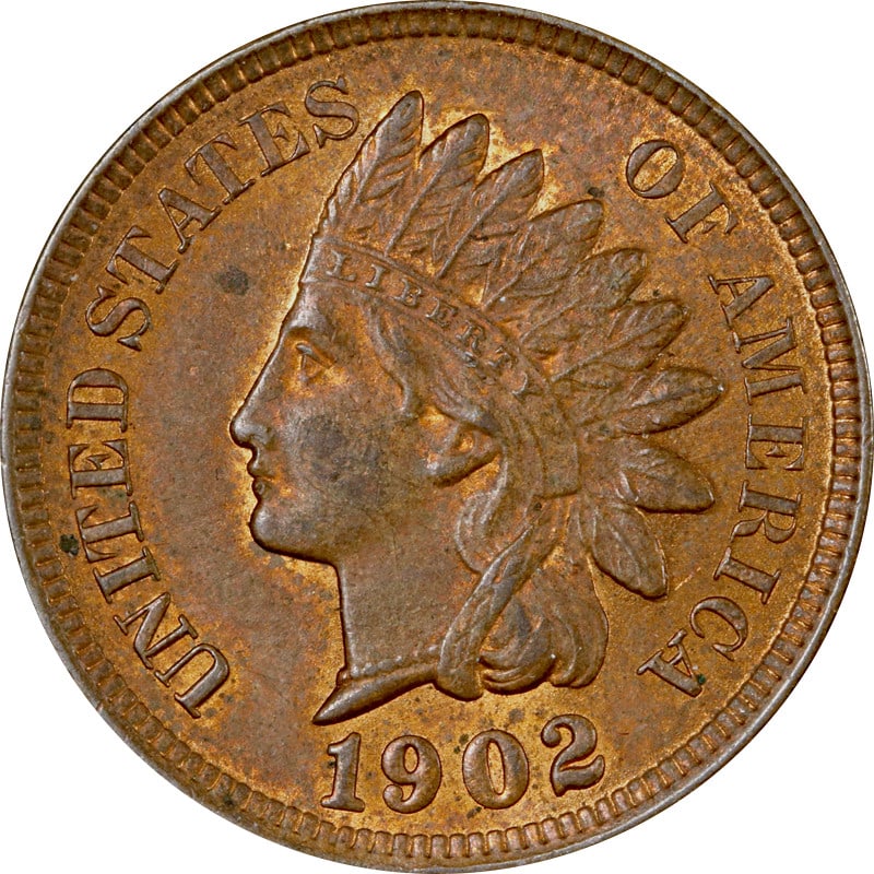 Copper Indian Head Penny from 1902 United States: Copper Indian Head Penny from 1902 United States This is a 1902 Indian Cent from the United States, composed of copper. The coin is circulated and in pre-owned condition. It is uncertified. Specificat