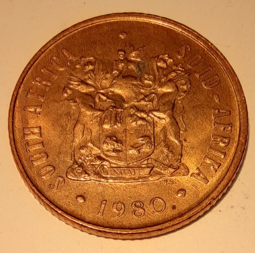 Roll of 30 Uncirculated 1980 Bronze 2 Cent South African Coins (1 of 6)