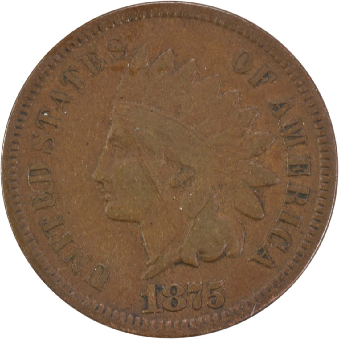 1875 Indian Head Cent F Uncertified Philadelphia Mint (1 of 2)
