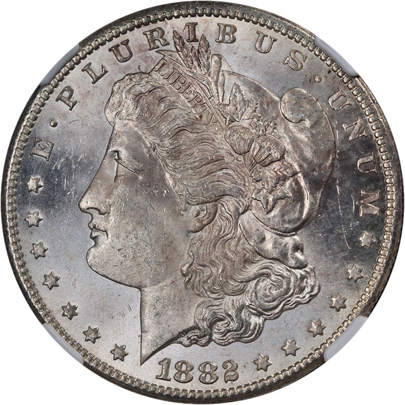 NGC MS64 1882 Carson City Morgan Dollar Uncirculated Silver Coin (1 of 4)