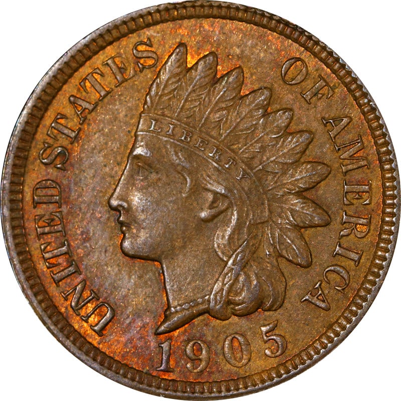 1905 Copper Indian Cent Coin From United States Circulated: 1905 Copper Indian Cent Coin From United States Circulated This 1905 Indian Cent is a circulated pre-owned coin from the United States, composed of copper. It is uncertified and represents an example 
