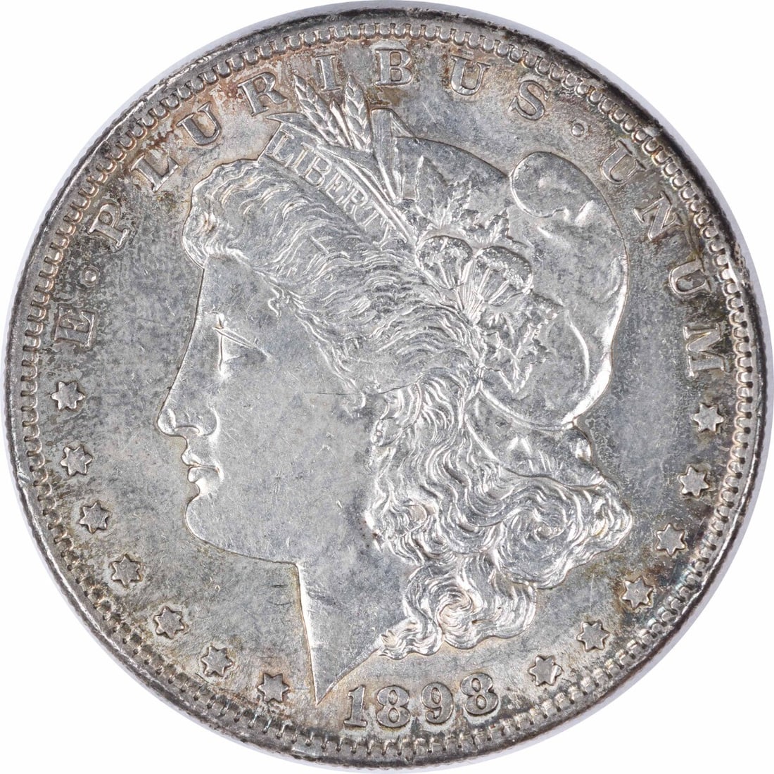 San Francisco 1898-S Morgan Dollar 90 Percent Silver Uncertified AU Grade Coin: San Francisco 1898-S Morgan Dollar 90 Percent Silver Uncertified AU Grade Coin This is an 1898-S Morgan Silver Dollar from the San Francisco Mint, featuring the iconic design by George T. Morgan. Comp