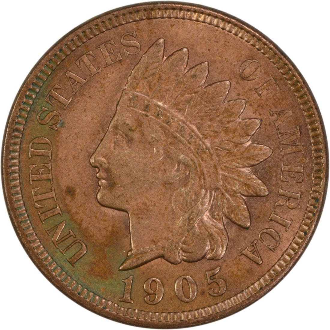 1905 Indian Head Cent Choice BU Uncertified Copper Coin: 1905 Indian Head Cent Choice BU Uncertified Copper Coin This 1905 Indian Cent is a remarkable piece, showcasing the classic Indian Head design. It is in uncirculated condition, indicating it has been 
