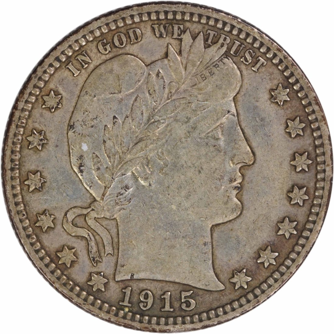 1915 Barber Quarter 90 Percent Silver Extra Fine Philadelphia Uncertified (1 of 2)