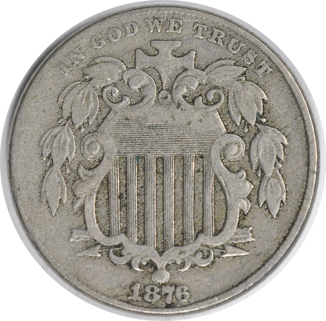 1876 Shield Nickel DDO FS-102 by Longacre Uncertified Coin: 1876 Shield Nickel DDO FS-102 by Longacre Uncertified Coin This 1876 Shield Nickel is a remarkable piece of numismatic history, featuring the design by James Barton Longacre. With a denomination of 5 